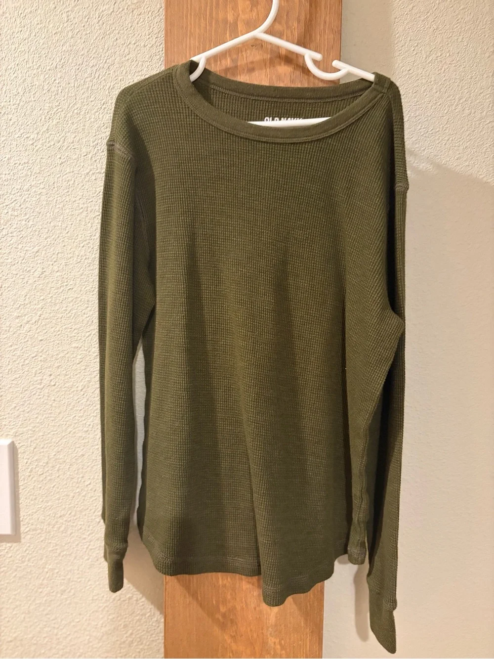 Old Navy Olive Green Long Sleeve Waffle Tee